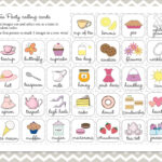 Tea Party Bingo Cards In Purple 20 Unique Game Cards Printable