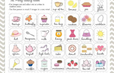 Tea Party Bingo Cards In Purple 20 Unique Game Cards Printable