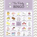 Tea Party Bingo In Purple 20 Unique Game Cards Printable