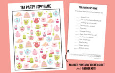 Tea Party Game Printable I Spy Live Laugh Rowe
