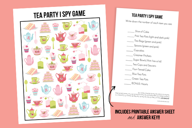 Tea Party Game Printable I Spy Live Laugh Rowe