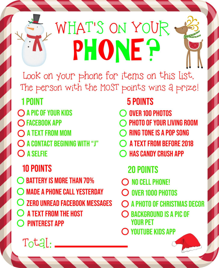 What In Your Cell Phone Game Free Printable