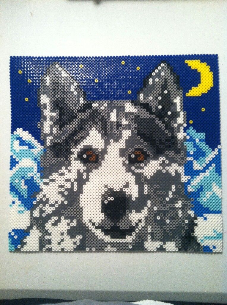 Winter Wolf Perler Beads Perler Bead Templates Perler Bead Art