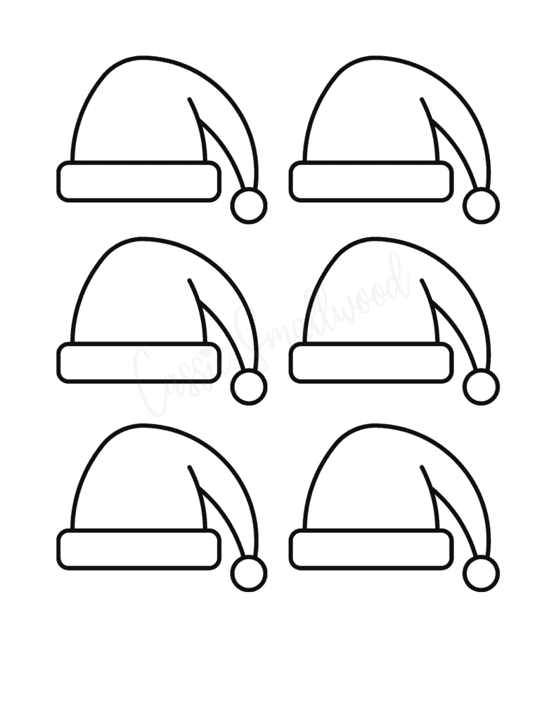 17 Cute Winter Hat Templates And Coloring Pages - Cassie Smallwood for Small Printable Santa Hats