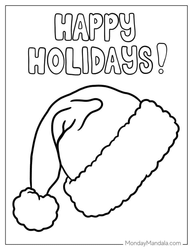 84 Santa Coloring Pages (Free Pdf Printables) for Santa Hat Printable Coloring Pages