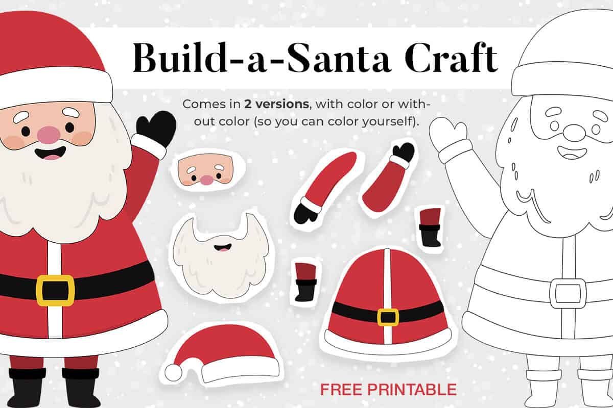 Christmas Build-A-Santa Craft | Mrs. Merry within Pin The Hat On Santa Printable