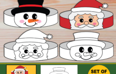 Christmas Paper Crowns For Kids | Printable Paper Hat Headbands in Printable Santa Hat For Kids