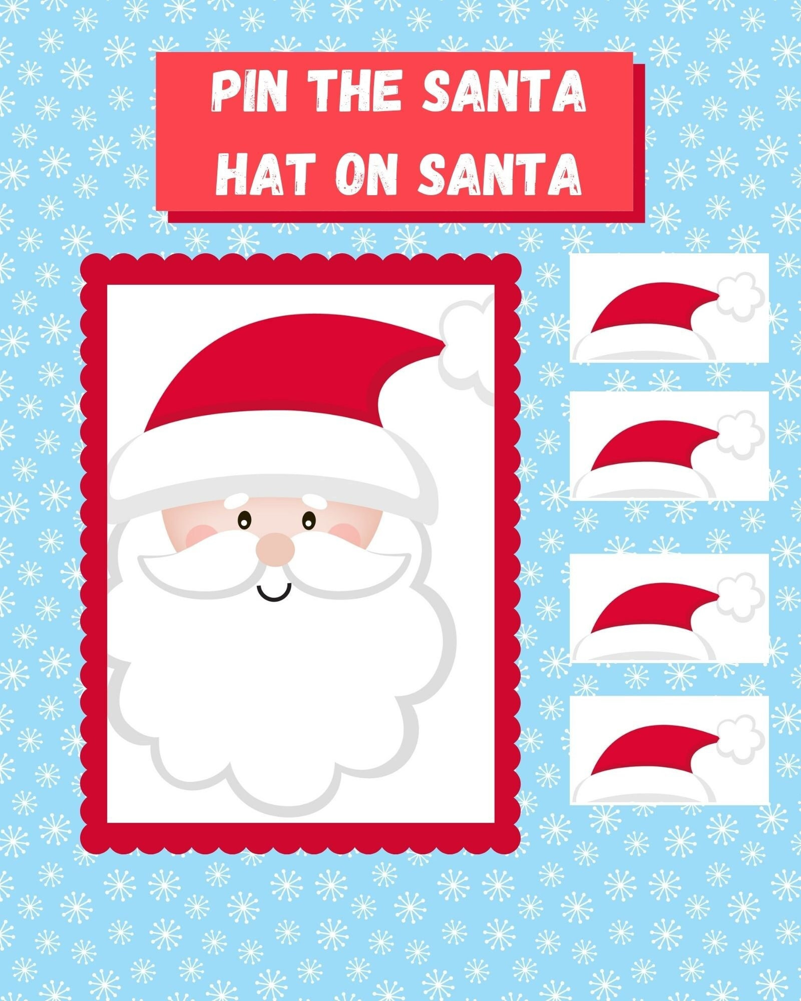 Christmas Pin The Hat On Santa Printable Download Fun Christmas throughout Pin The Hat On Santa Printable