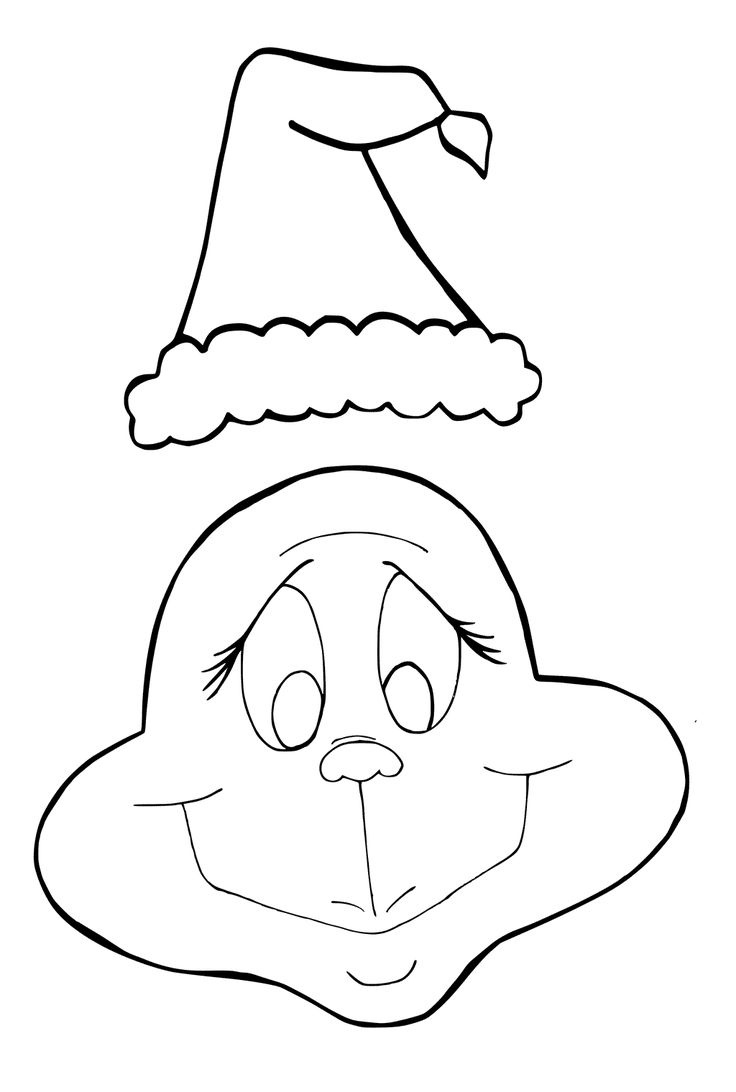 Grinch Coloring Pages - Free Printable Grinch in Grinch Santa Hat Printable