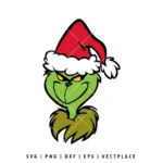 Grinch With Santa Hat Svg | Christmas Svg   Vectplace Inside Grinch Santa Hat Printable