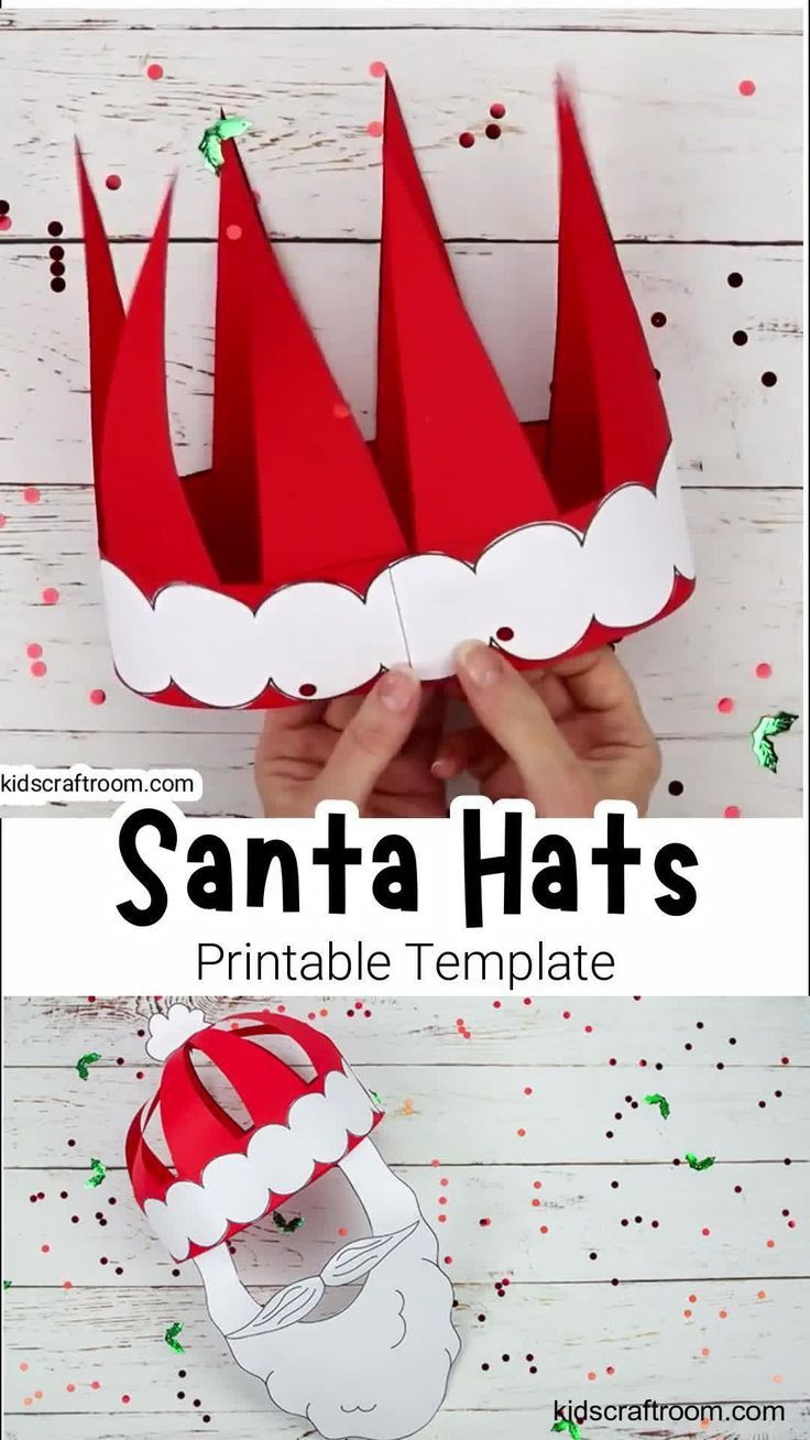 Paper Santa Hat Craft for Printable Santa Hat