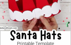 Paper Santa Hat Craft pertaining to Printable Santa Hat For Kids