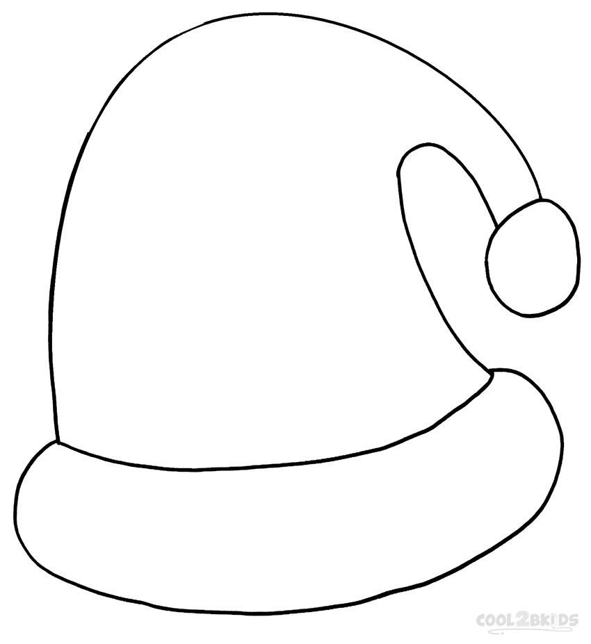 Printable Santa Hat Coloring Pages For Kids for Printable Santa Claus Hat