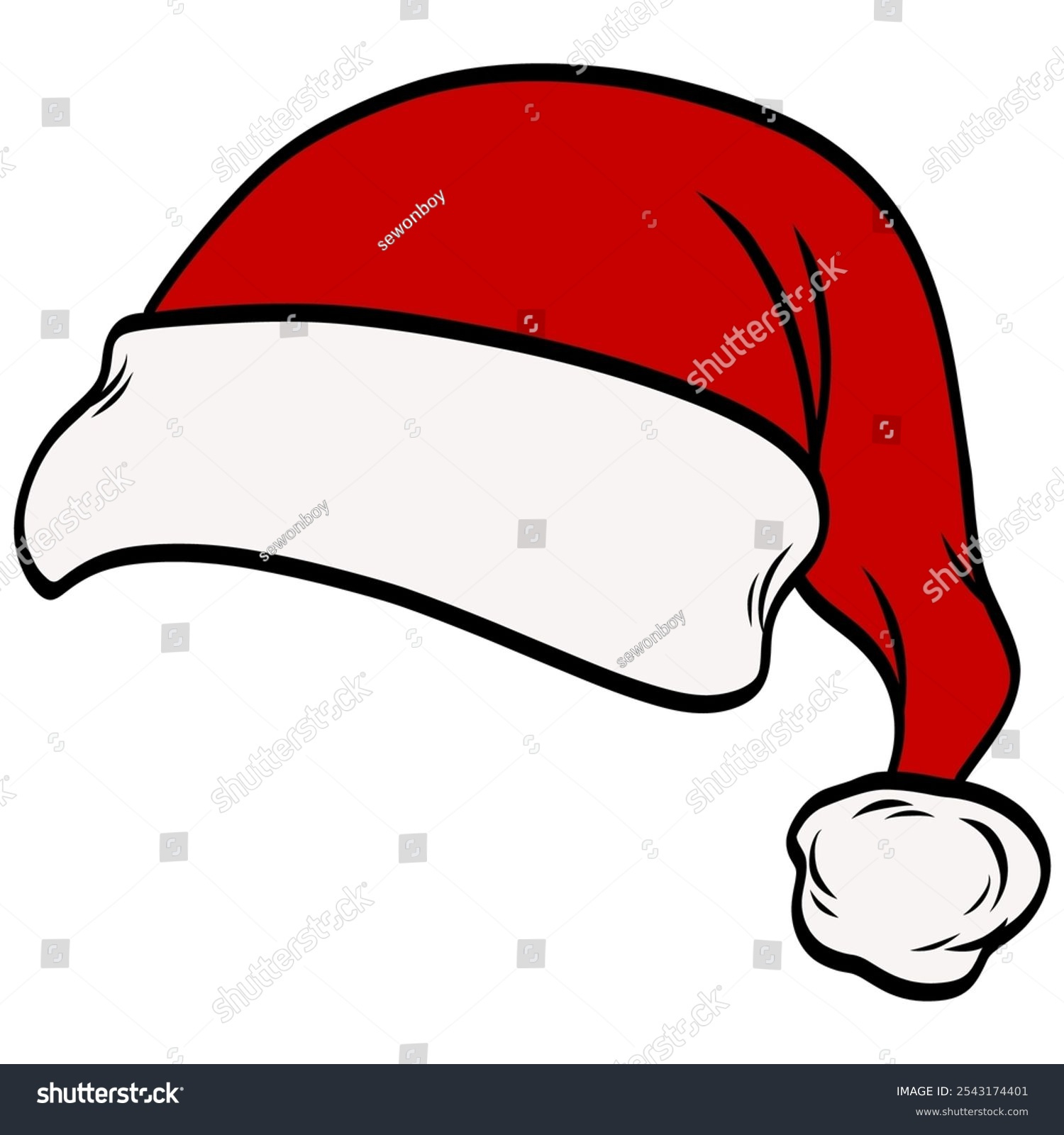 Santa Hat Line Drawing Royalty-Free Images, Stock Photos in Mini Santa Hat Printable