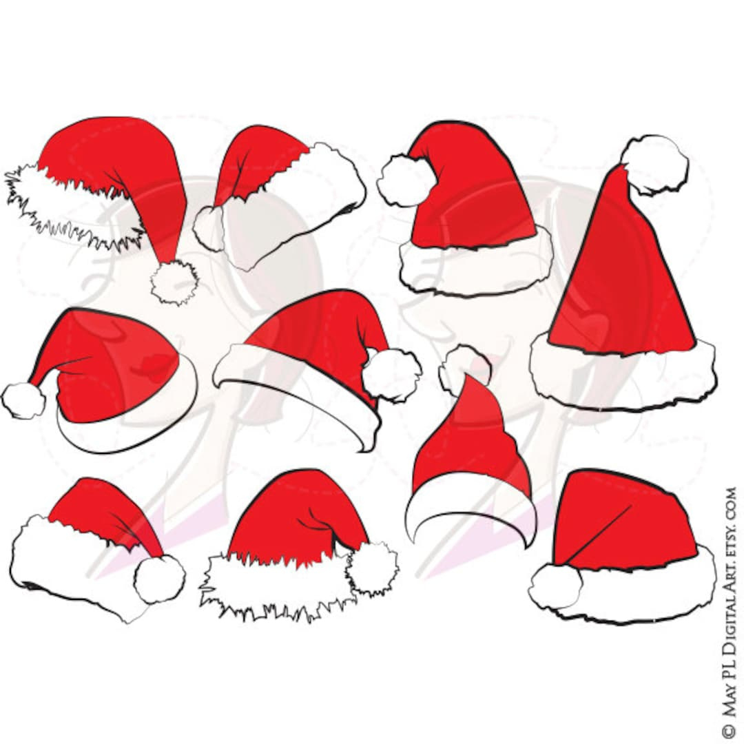 Santa Hat Svg Clipart Christmas Santa Claus Hat Clip Art Santa for Mini Santa Hat Printable