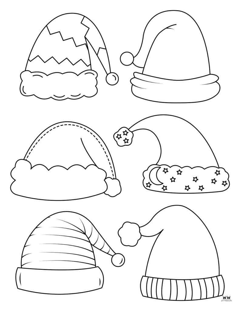 Santa Hat Templates &amp;amp; Coloring Pages - Free | Printabulls in Santa Hat Printable Coloring Pages