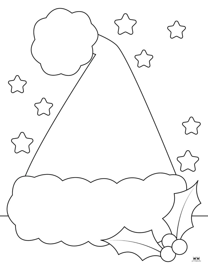 Santa Hat Templates &amp;amp; Coloring Pages - Free | Printabulls regarding Free Printable Santa Hat Coloring Page