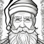 Santa With A Christmas Hat Coloring Pages   Jolly Santa In With Regard To Santa Hat Printable Coloring Pages