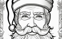 Santa With A Christmas Hat Coloring Pages - Jolly Santa In with regard to Santa Hat Printable Coloring Pages