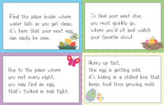 48 Free Printable Easter Egg Hunt Clues For Kids - Play Party Plan intended for Easter Hunt Clues Printable