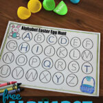 Alphabet Easter Egg Hunt For Preschoolers W/ Free Printable Throughout Printable Easter Alphabet Letters
