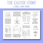 Bible Easter Story Coloring Mini Book   Mini Zine | Home Or Sunday With Easter Story Printable Mini Book