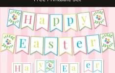 Bright Floral Happy Easter Banner Free Printable For Spring Decor throughout Happy Easter Banner Free Printable