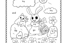 Easter Bunny Colorsight Word Worksheet - Free Printable throughout Kindergarten Easter Printable