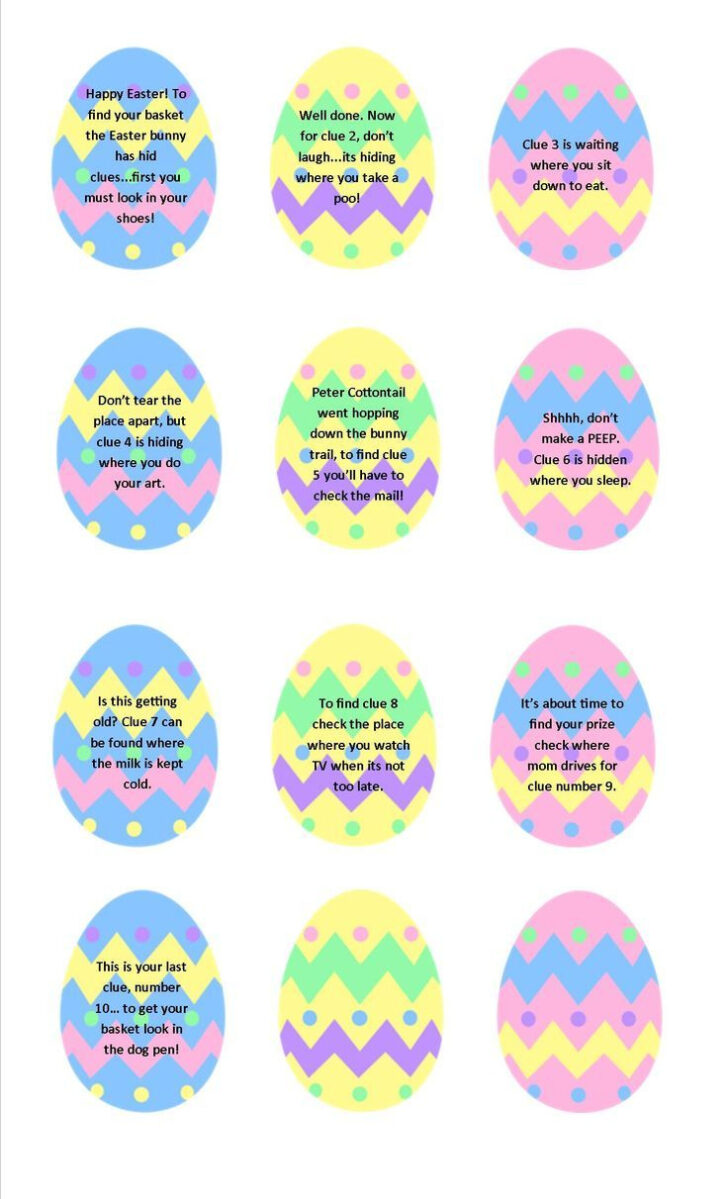 Easter Eggs Hunt Free Printable