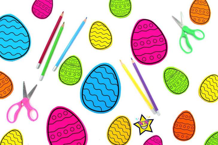 Easter Eggs Designs On Paper Printable