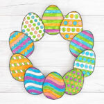Easter Egg Wreath Coloring Page – Free Printable Download Within Free Printable Easter Wreath