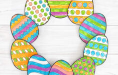 Easter Egg Wreath Coloring Page – Free Printable Download within Free Printable Easter Wreath