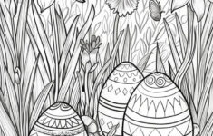 Easter Eggs Coloring Pages (Free Printables) with Free Printable Easter Eggs Coloring Pages For Adults