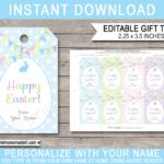 Easter Gift Tags Pertaining To Printable Easter Basket Name Tags