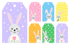 Easter Gift Tags Template. Easter Bunny Gift Tags Svg in Easter Bunny Tags Printable