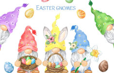 Easter Gnomes. Spring Holiday Clipart. Gnomes, Easter Eggs. in Printable Easter Gnomes