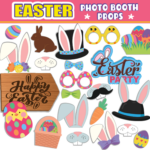 Easter Photo Booth Printable Props | Photobooth Kit | 22 Items With Easter Photo Prop Printable