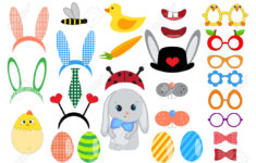 Easter Photo Booth Props. Easter Party Celebration Printable for Free Printable Easter Photo Booth Props