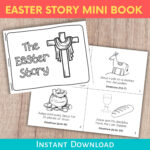 Easter Story Mini Book, Easter Story Coloring, Easter Activities Throughout Easter Story Printable Mini Book