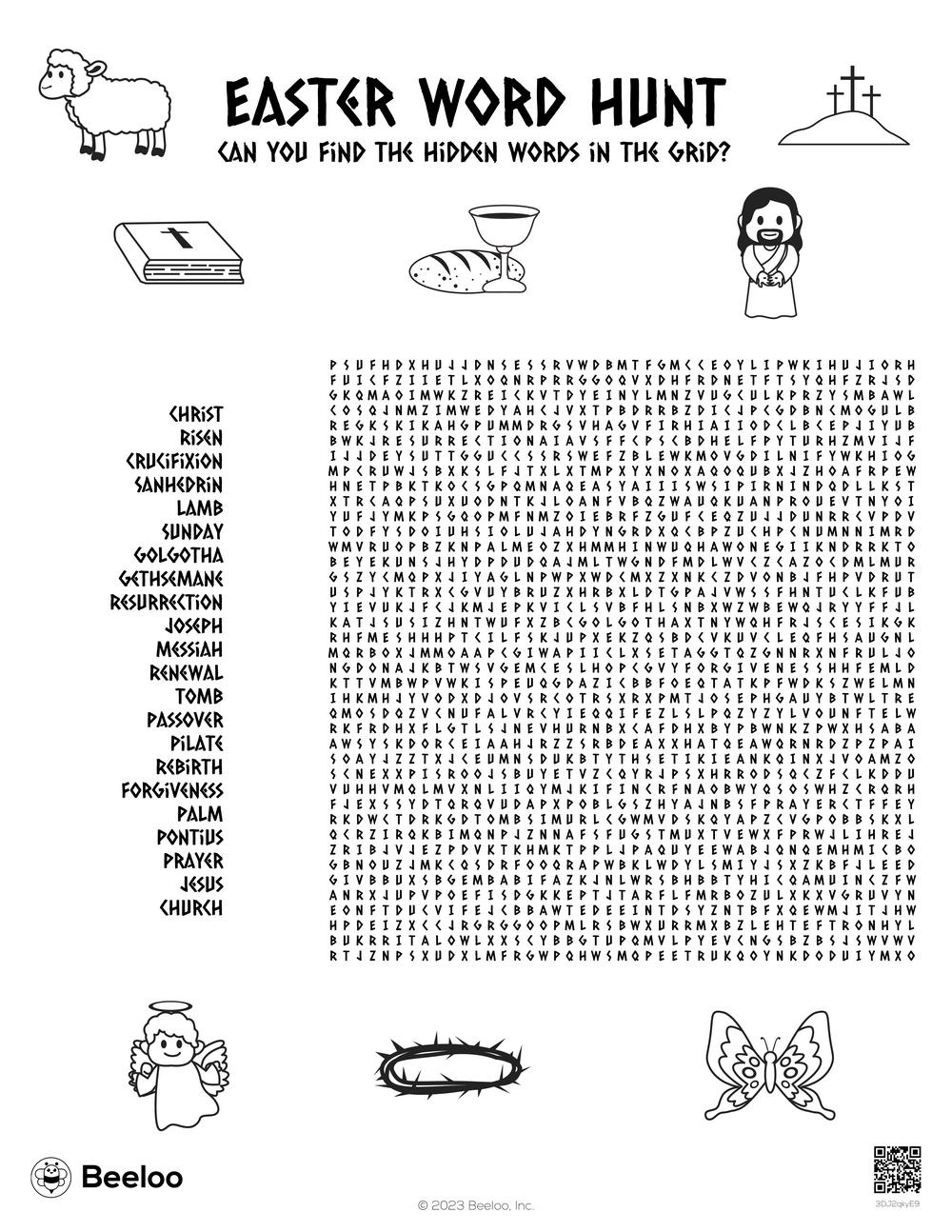 Easter-Themed Word Searches • Beeloo Printable Crafts And intended for Hard Easter Word Search Printable