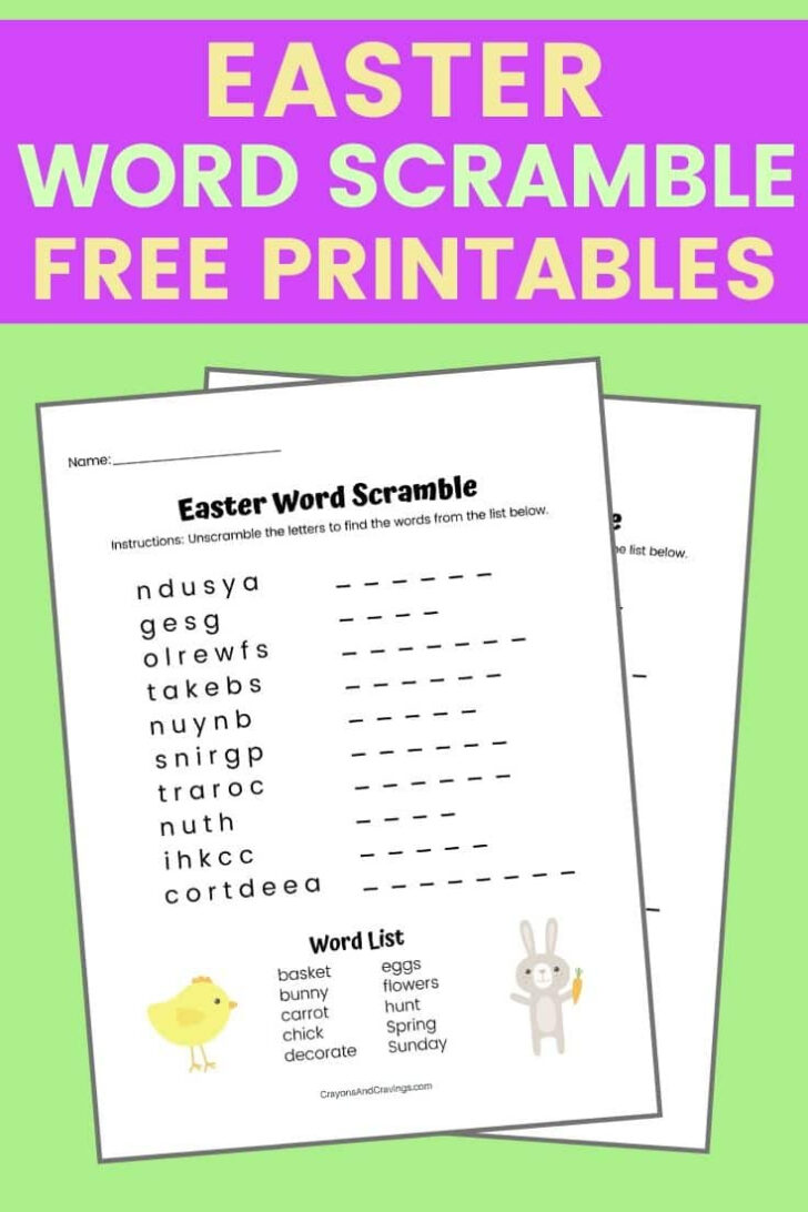 Printable Easter Word Scramble
