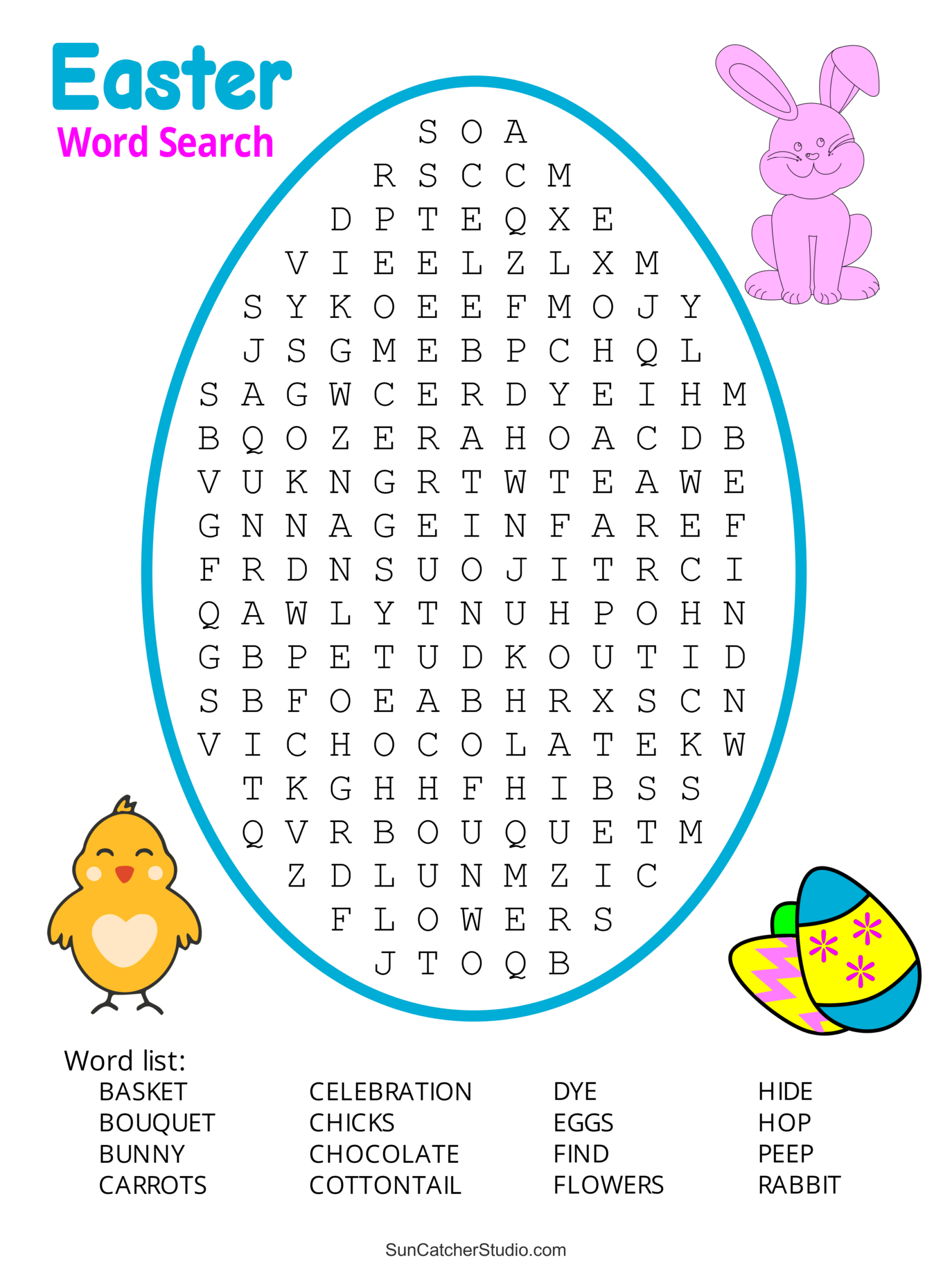 Easter Word Search (Free Printable Pdf Puzzles) – Free Printables within Hard Easter Word Search Printable