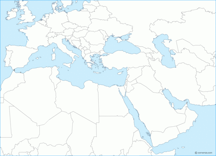 Printable Blank Map of the Middle East