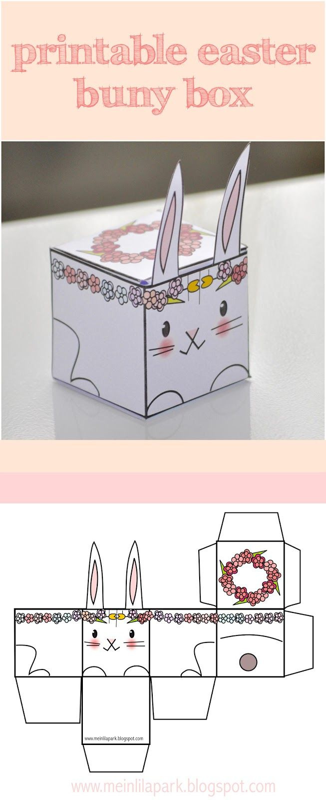 Free Printable Easter Bunny Box - Ausdruckbare Diy Box - Freebie with regard to Printable Easter Bunny Box Template