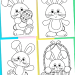 Free Printable Easter Bunny Coloring Pages With Free Printable Bunny Easter Coloring Pages