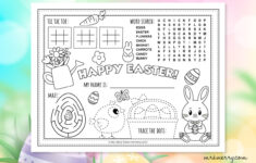 Free Printable Easter Coloring Placemat For Kids | Mrs. Merry intended for Easter Placemat Printable