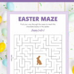 Free Printable Easter Maze   Easter Games And Activities   Pjs And Intended For Easter Games Printable