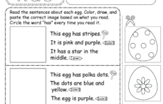 Free Printable Easter Reading Worksheet inside Kindergarten Easter Printable