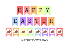 Happy Easter Banner Printable / Easter Banner / Printable Easter for Easter Banner Printable