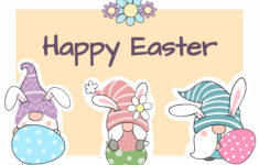 Happy Easter Gnomes Template - Mediamodifier for Printable Easter Gnomes